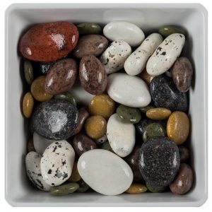 Snoepstenen (kiezelstenen, rivierstenen, steengoed, zwerfkeien)